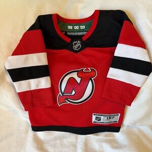 Official NHL NJ Devils Infant Red and Black Jersey EUC HTF
